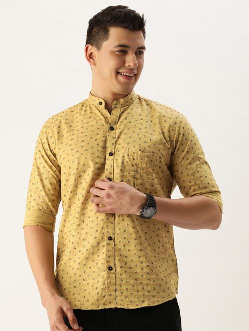 yellow printed casual shirt - 18312820 - Very Small Image - 1