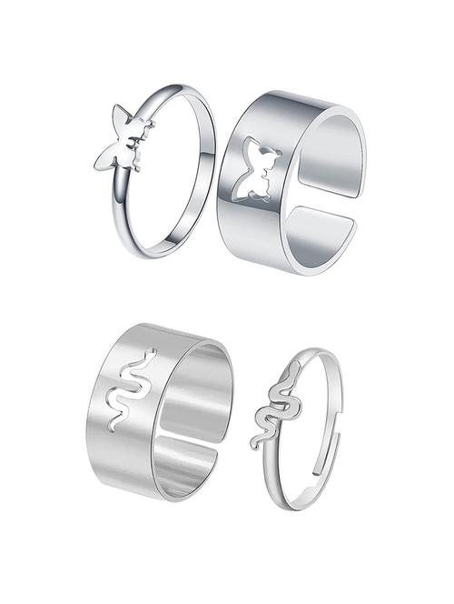 silver plated combo ring - 18313022 - Very Small Image - 1