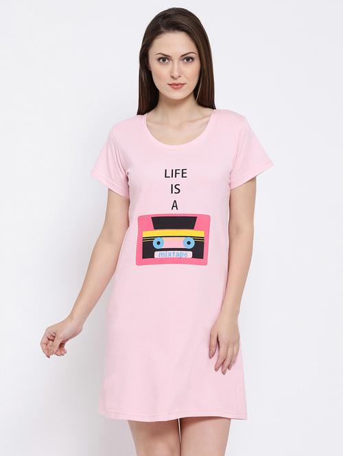 round neck printed sleepshirt - 18313489 - Very Small Image - 1