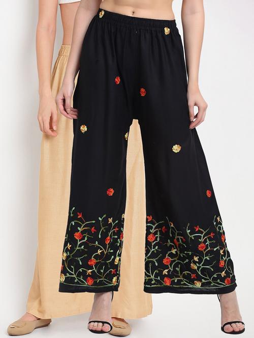 pack of 2 mid rise flared palazzo - 18313649 - Very Small Image - 1