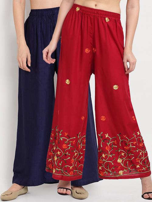 pack of 2 mid rise flared palazzo - 18313655 - Very Small Image - 1