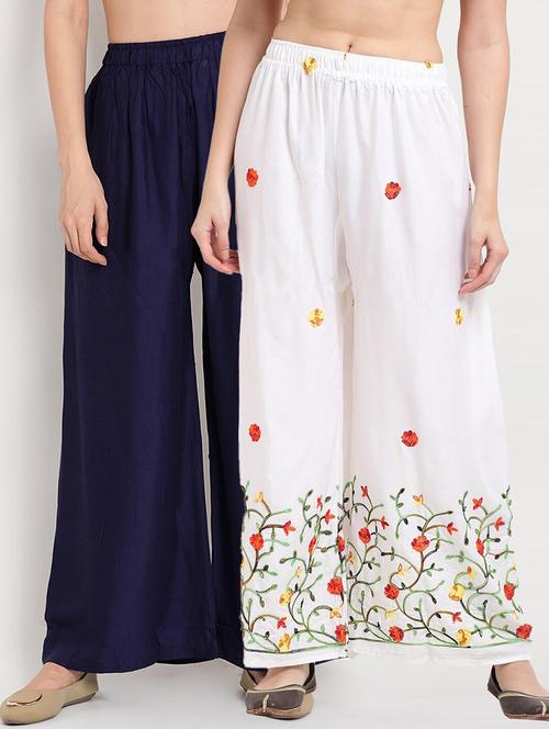 pack of 2 mid rise flared palazzo - 18313658 - Very Small Image - 1
