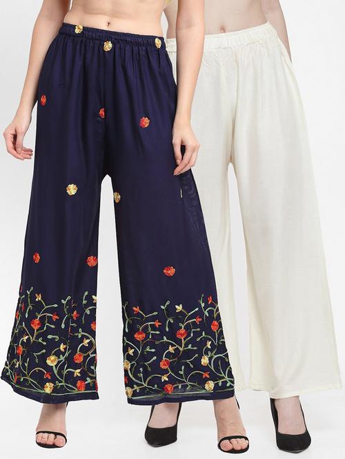 pack of 2 mid rise flared palazzo - 18313660 - Very Small Image - 1