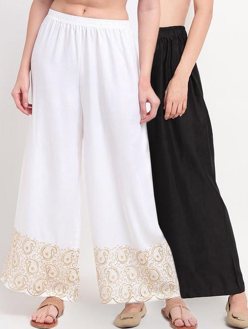 pack of 2 mid rise flared palazzo - 18313671 - Very Small Image - 1