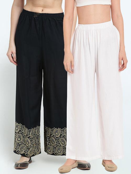 pack of 2 mid rise flared palazzo - 18313676 - Very Small Image - 1