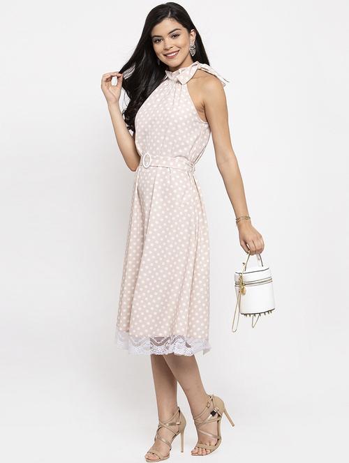 halter neck polka dot a-line dress - 18313849 - Very Small Image - 1