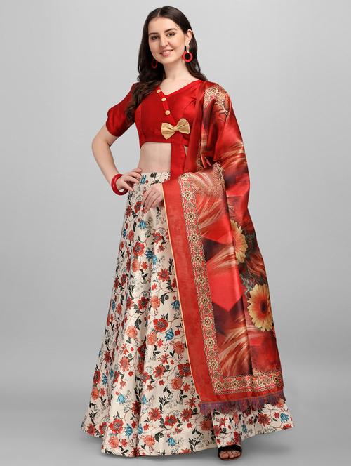 multi colored printed flared lehenga - 18313924 - Very Small Image - 1