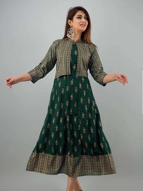 green rayon kurta - 18313955 - Very Small Image - 1