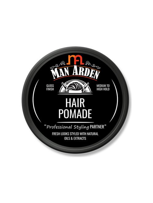 man arden hair pomade professional styling for gloss finish, medium to high hold, easy wash off, anytime re-stylable, 50gm - 18314033 - Very Small Image - 1