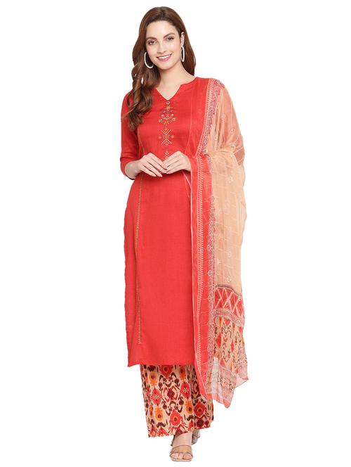 embroidered unstitched suit set - 18314210 - Very Small Image - 1