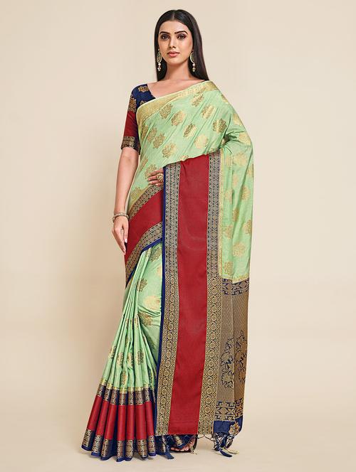 women's self design light green colored saree - 18314256 - Very Small Image - 1