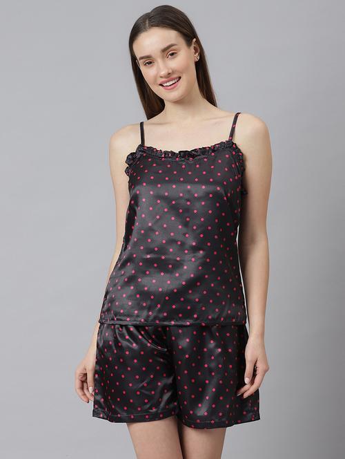 cami neck printed nightwear shirts set - 18314742 - Very Small Image - 1