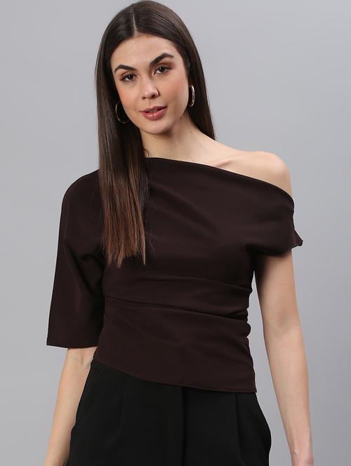 asymmetric neck solid regular top - 18314744 - Very Small Image - 1