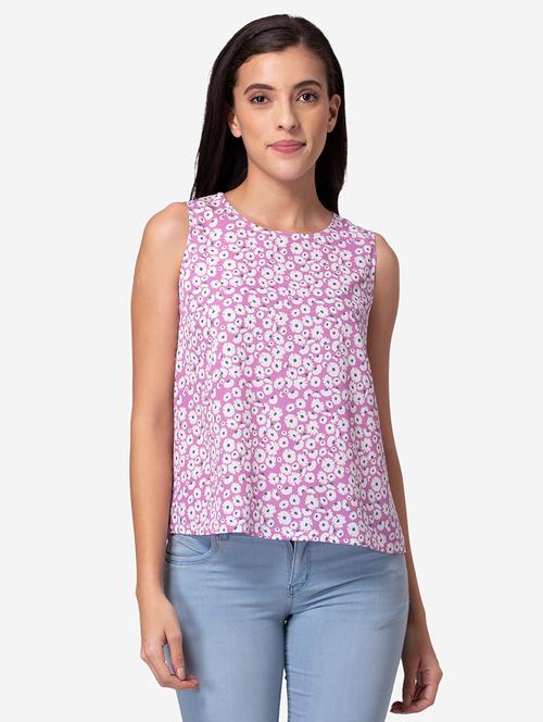 round neck floral regular top - 18314887 - Very Small Image - 1