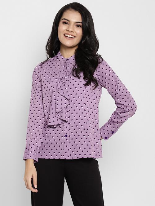 long sleeve polka dots regular top - 18314900 - Very Small Image - 1