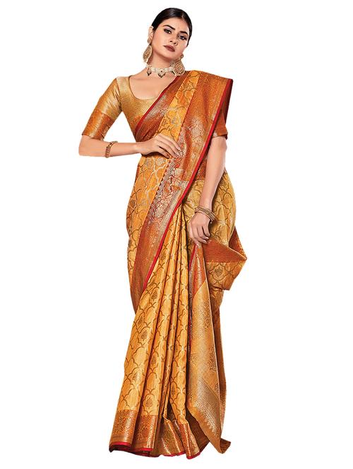 cream silk saree - 18315344 - Very Small Image - 1