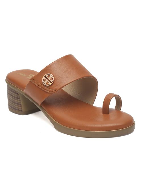 tan synthetic one toe sandals - 18315580 - Very Small Image - 1
