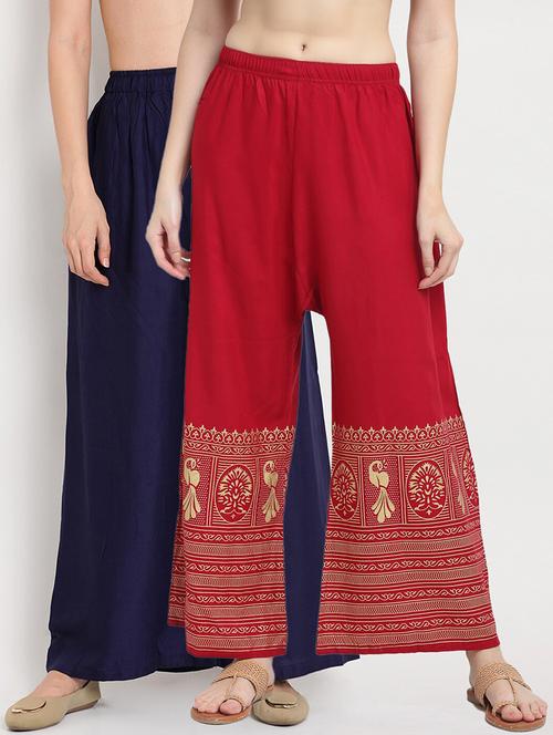 pack of 2 mid rise palazzo - 18316062 - Very Small Image - 1