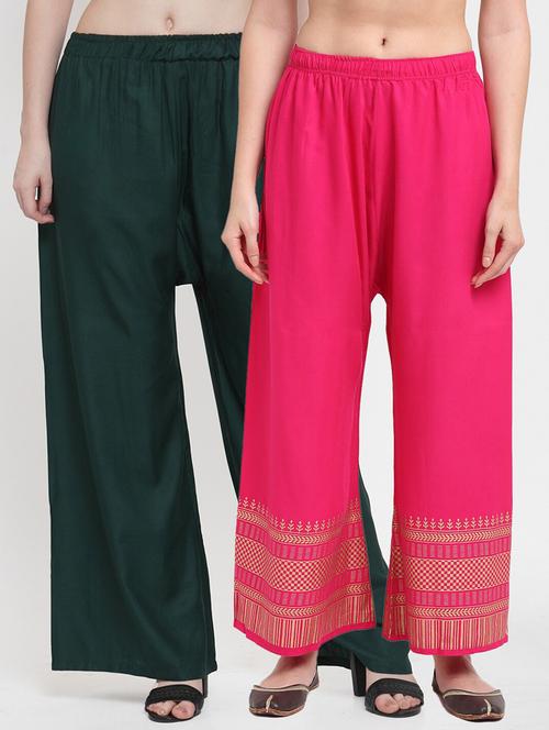pack of 2 mid rise palazzo - 18316100 - Very Small Image - 1