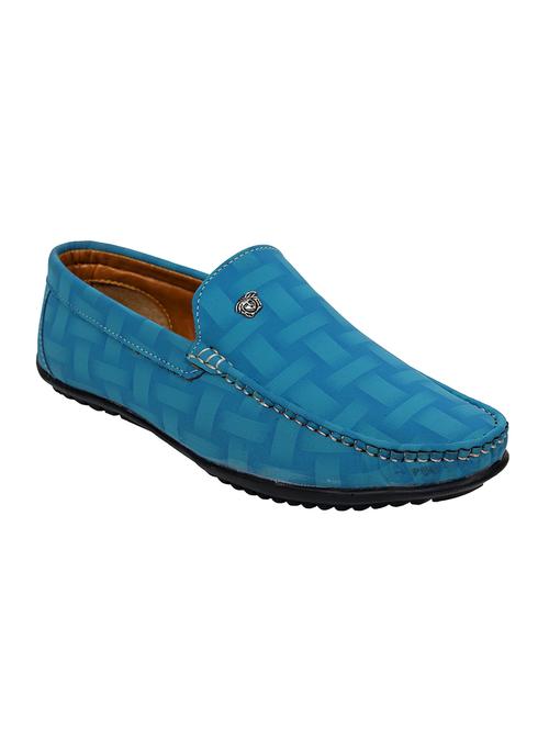 blue synthetic & mesh slip on moccasins - 18316249 - Very Small Image - 1