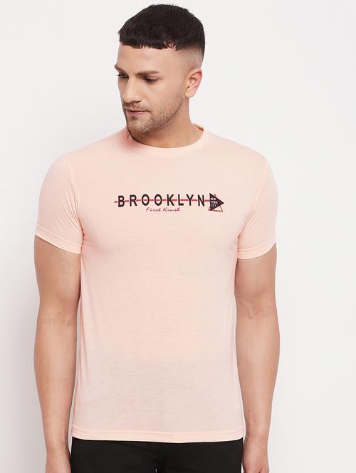 peach chest print t-shirt - 18316476 - Very Small Image - 1