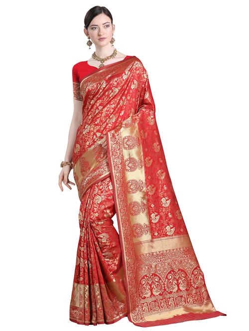 jacquard work woven saree with blouse - 18316521 - Very Small Image - 1
