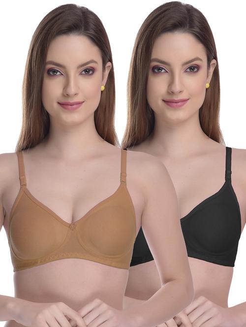 set of 2 pcs solid t-shirt bra - 18316578 - Very Small Image - 1