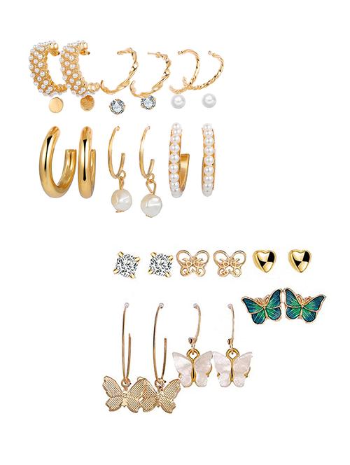 gold brass studs earring - 18316706 - Very Small Image - 1