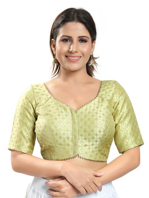 green cotton blend printed blouse - 18316965 - Very Small Image - 1