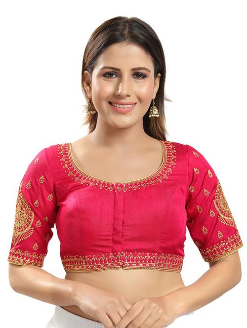 red silk embroidered blouse - 18317021 - Very Small Image - 1
