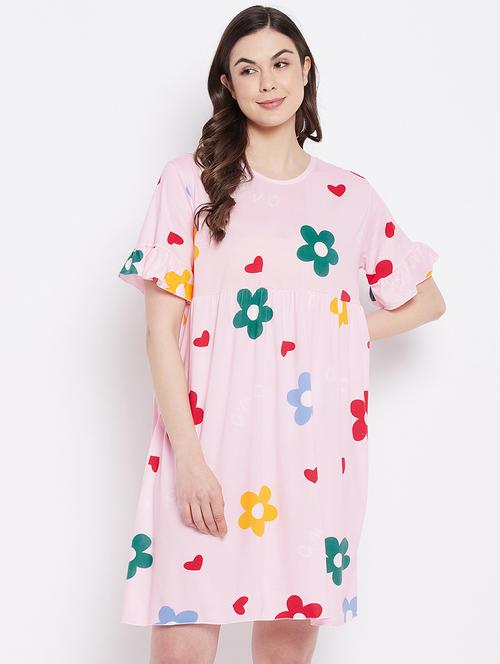 round neck printed sleepshirt - 18317423 - Very Small Image - 1