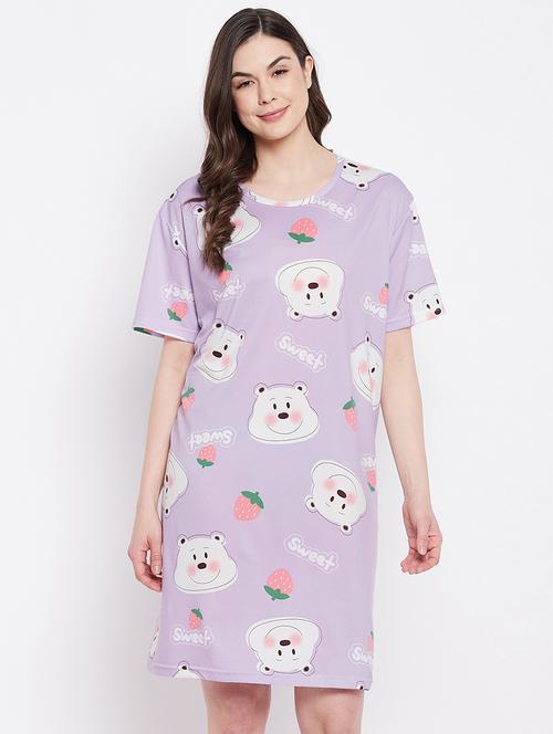 round neck printed sleepshirt - 18317448 - Very Small Image - 1