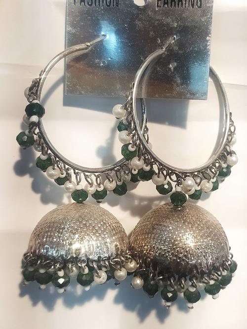 earrings for women green color - 18317663 - Very Small Image - 1