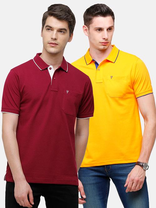 men pack of 2 solid regular fit polo t-shirt - 18317966 - Very Small Image - 1