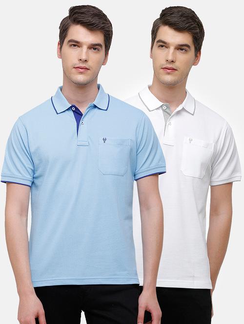 men pack of 2 solid regular fit polo t-shirt - 18318013 - Very Small Image - 1