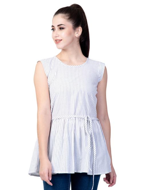 sleeveless striped regular top - 18318092 - Very Small Image - 1