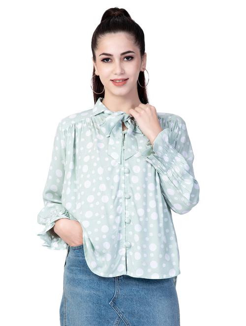 tie up polka dots regular top - 18318095 - Very Small Image - 1