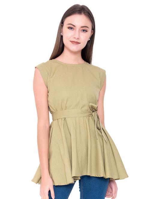 round neck solid regular top - 18318105 - Very Small Image - 1