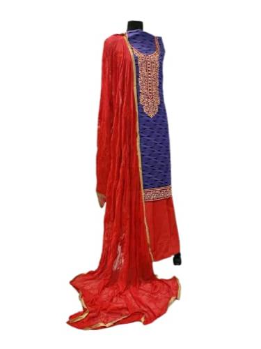 georgette unstitched suit set - 18318132 - Very Small Image - 1