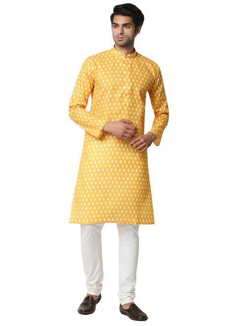 yellow ikat ethnic wear set - 18319072 - Very Small Image - 1