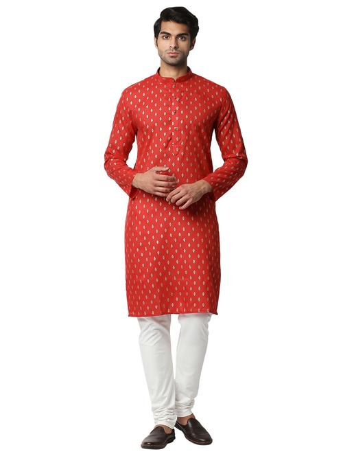 red printed ethnic wear set - 18319079 - Very Small Image - 1