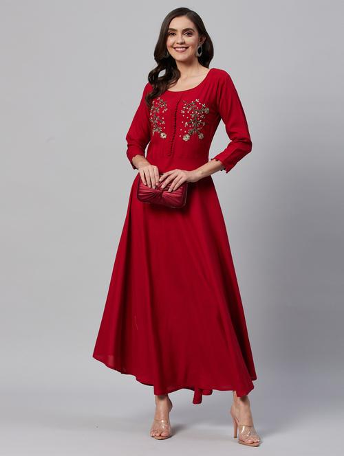embellished flared ethnic dress - 18319704 - Very Small Image - 1