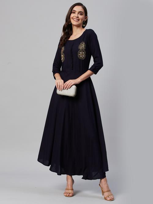 embellished detail flared ethnic dress - 18319711 - Very Small Image - 1
