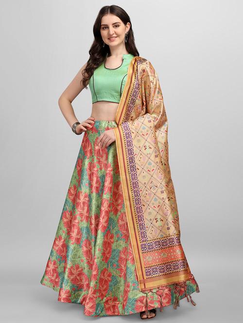 green flared lehenga - 18319787 - Very Small Image - 1