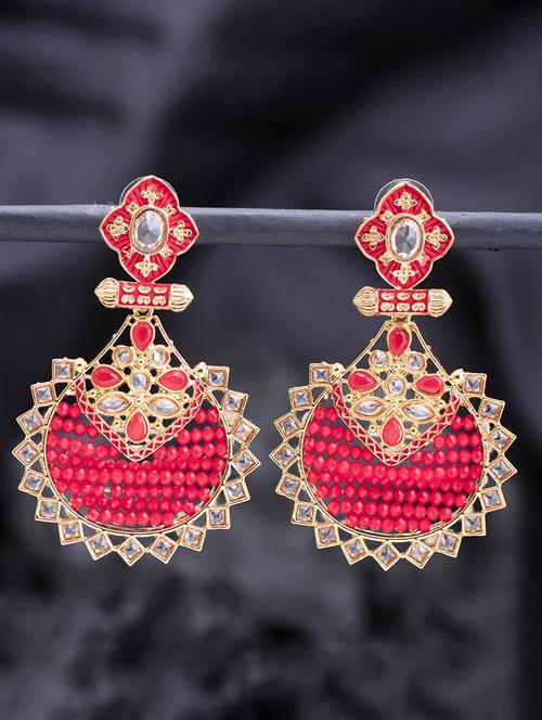 red metal drop earring - 18319988 - Very Small Image - 1