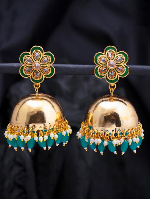 multi colored metal jhumka earring - 18319990 - Very Small Image - 1
