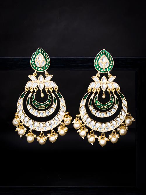 green metal chandellier earring - 18320059 - Very Small Image - 1