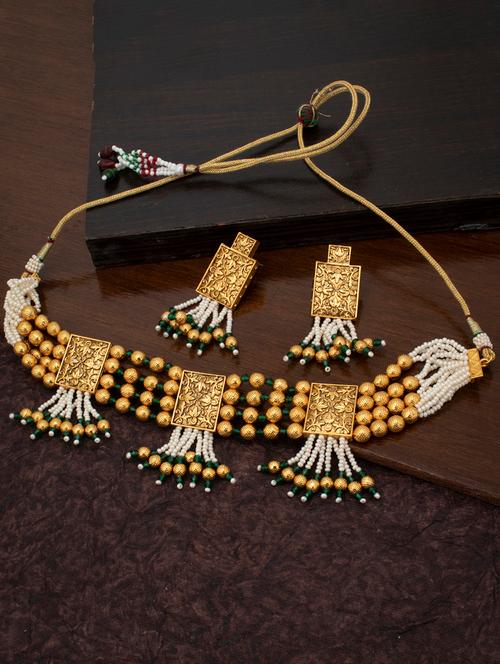 multi colored metal necklaces and earring - 18320178 - Very Small Image - 1