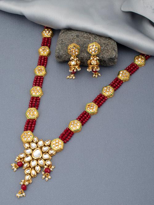 red metal necklaces and earring - 18320202 - Very Small Image - 1
