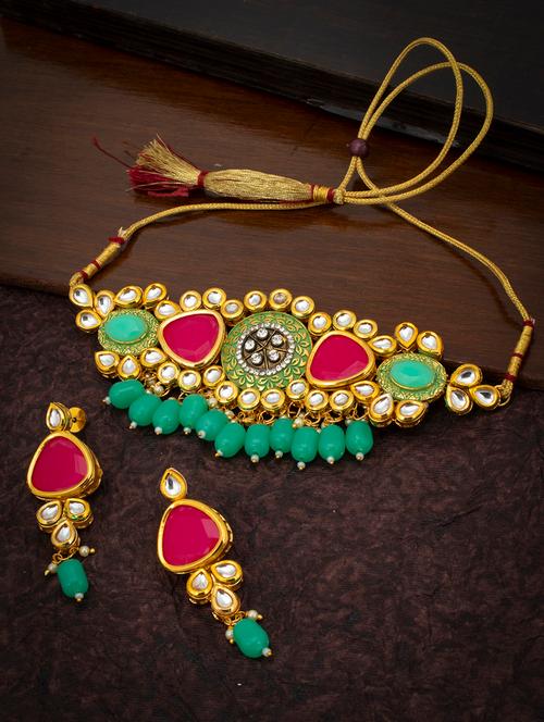 multi colored metal necklaces and earring - 18320223 - Very Small Image - 1